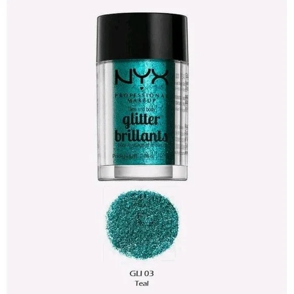NYX Face & Body Glitter Powder 2.5g 0.08oz GLI 03 Teal - Picture 1 of 1